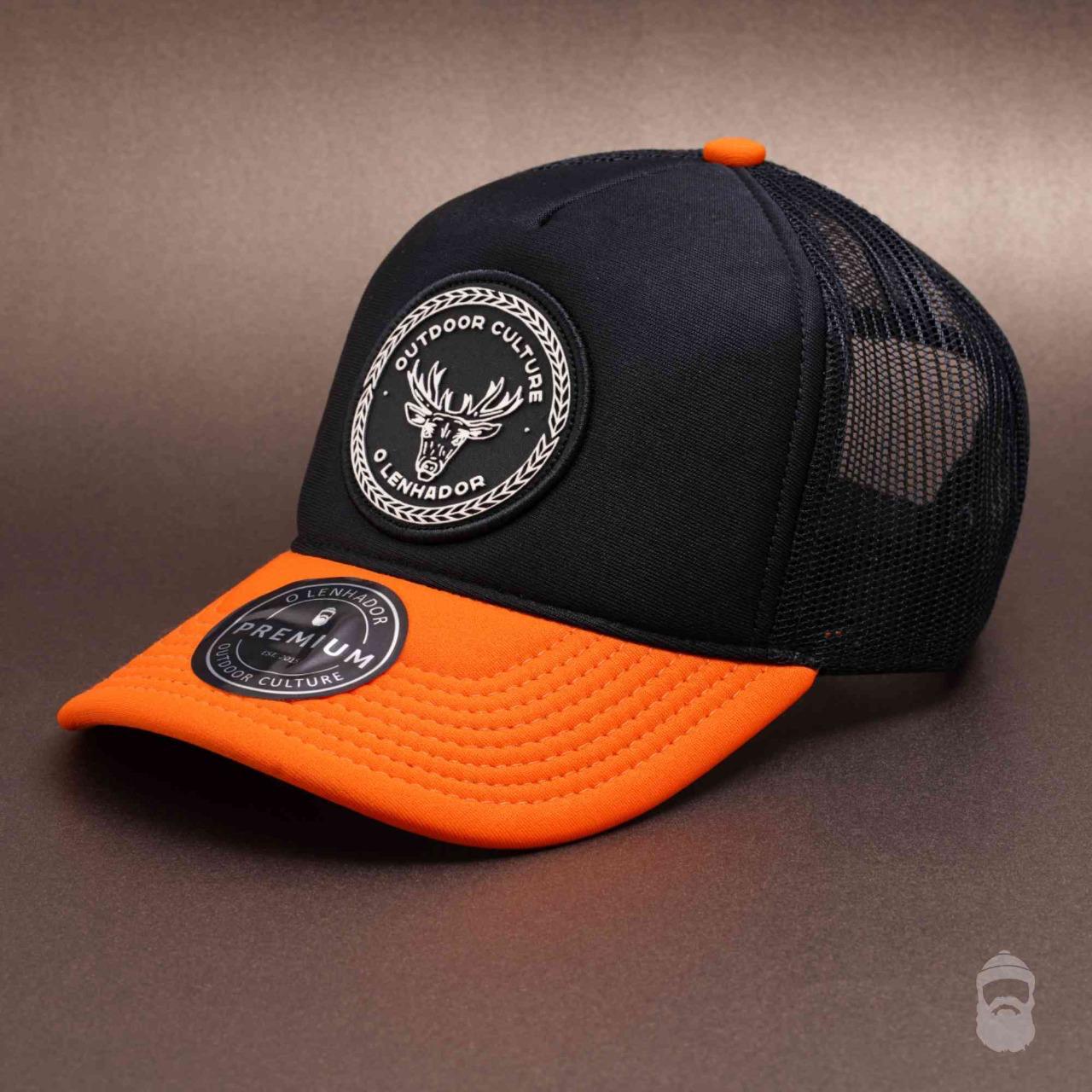 Boné Trucker Hunter Deer Orange & Black